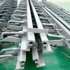 Guchen E-Type Strip Seal Bridge Expansion Joint with Anchoring Rebar in Professional Workshop | Green Epoxy Floor