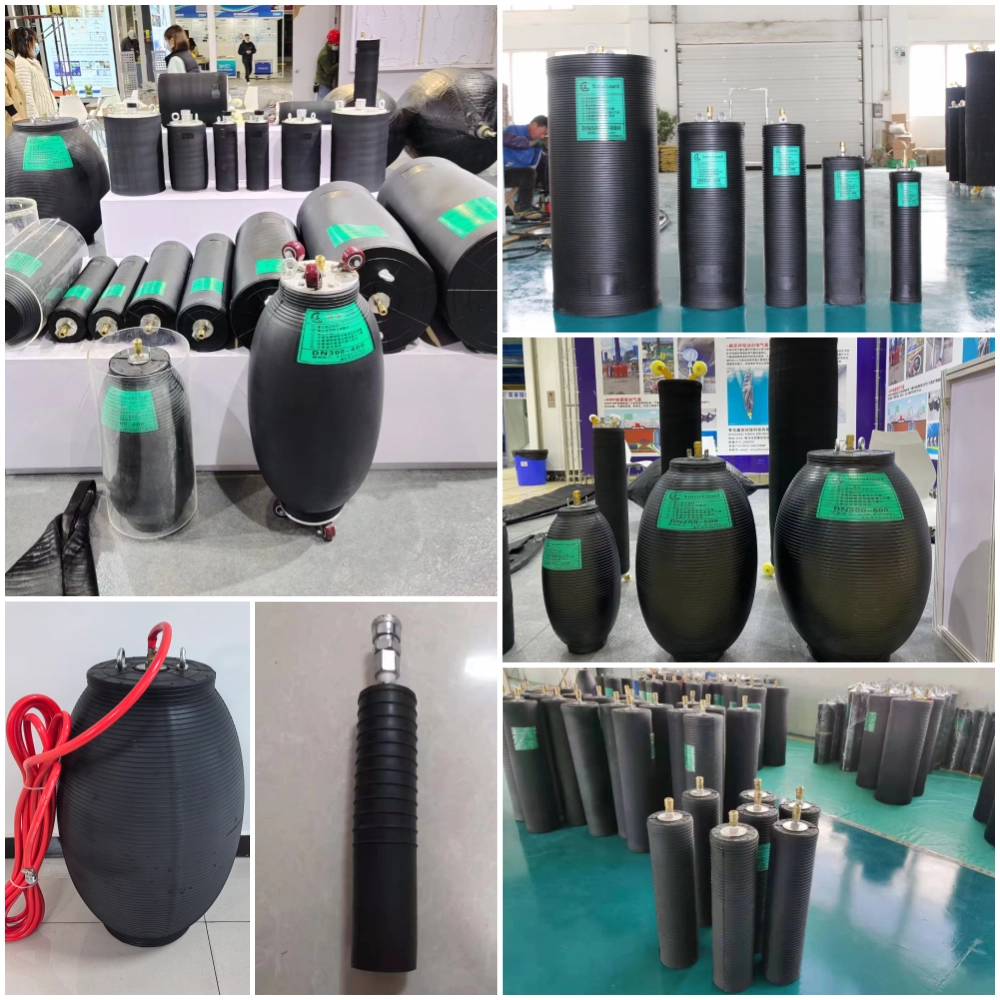 Variable diameter inflatable pipe plug actual photo – multi-diameter rubber plug with air valve for culvert and sewer sealing