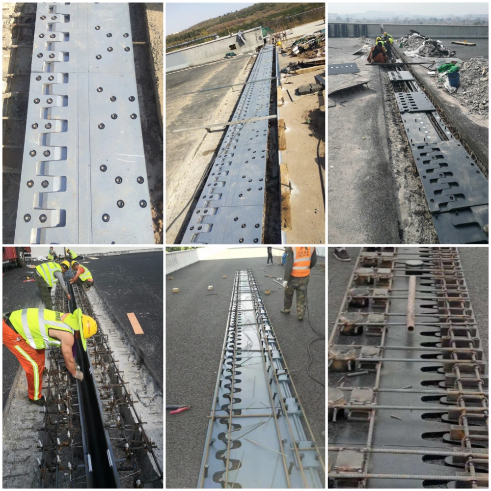 Finger joint expansion joint – steel cantilever fingers installed on bridge deck for thermal movement